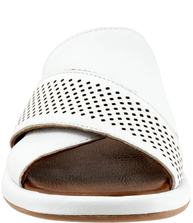 Bueno Eddison Perforated Leather Slide Sandals