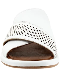 Bueno Eddison Perforated Leather Slide Sandals