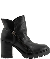 Bueno Elliott Leather Lugged Platform Block Heel Ankle Booties