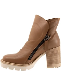 Bueno Elliott Leather Lugged Platform Block Heel Ankle Booties