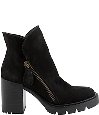 Bueno Elliott Nubuck Suede Lugged Platform Block Heel Ankle Booties