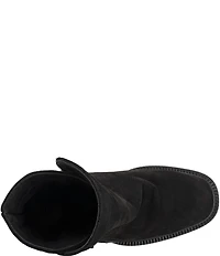 Bueno Elliott Nubuck Suede Lugged Platform Block Heel Ankle Booties