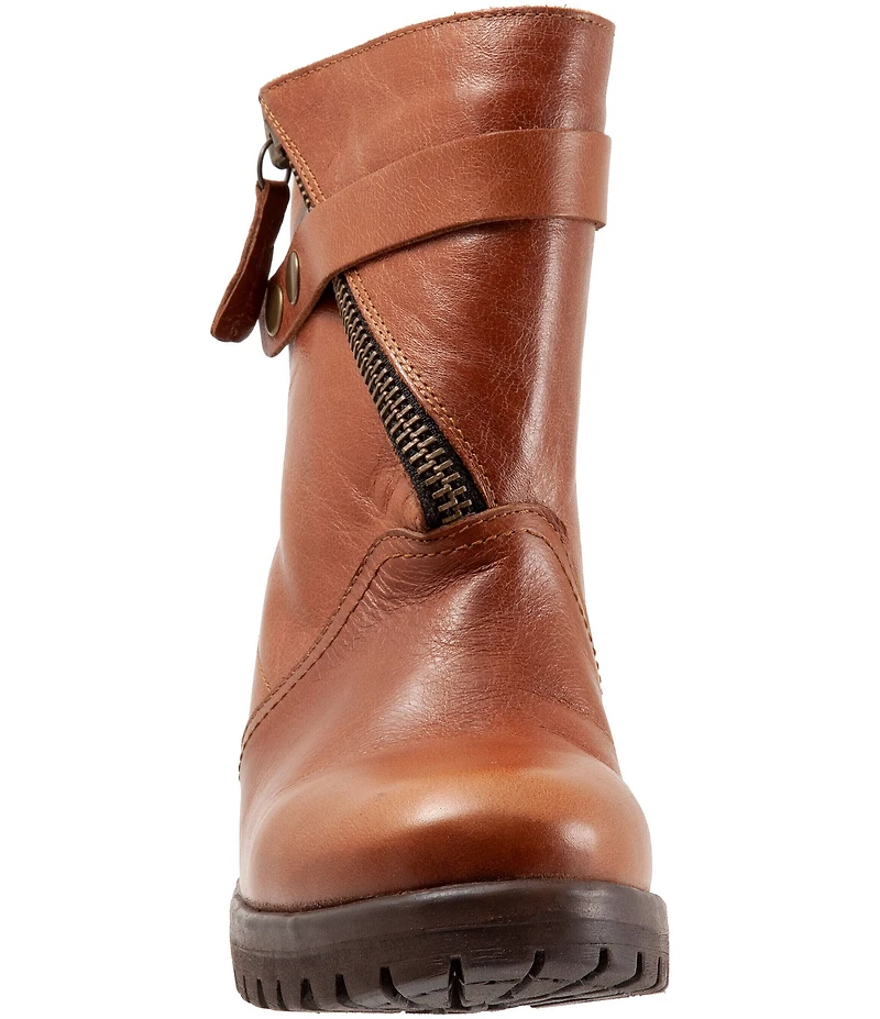 Bueno Fast Leather Flap Zip Booties