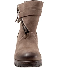 Bueno Fast Nubuck Suede Flap Zip Booties