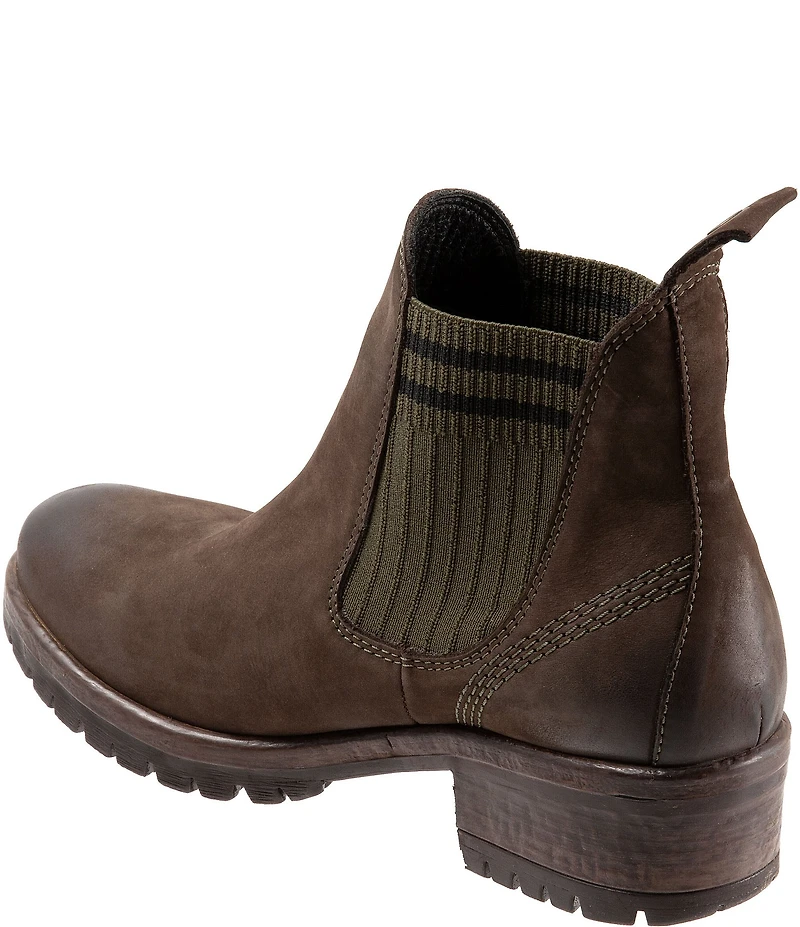 Bueno Florida Nubuck Suede Knit Chelsea Booties