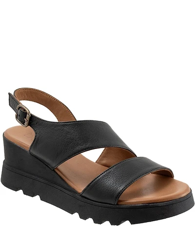 Bueno Gianna Leather Platform Wedge Sandals