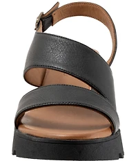 Bueno Gianna Leather Platform Wedge Sandals