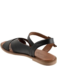 Bueno Harmony Leather Cross Band Ankle Wrap Flat Sandals