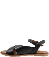 Bueno Harmony Leather Cross Band Ankle Wrap Flat Sandals