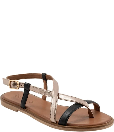 Bueno Harriot Colorblock Leather Thong Flat Sandals