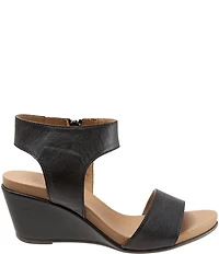 Bueno Ida Leather Ankle Wrap Wedge Sandals