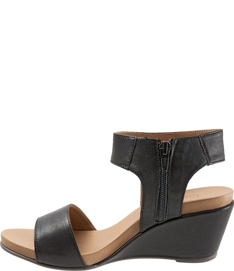 Bueno Ida Leather Ankle Wrap Wedge Sandals