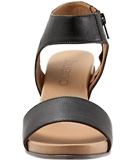 Bueno Ida Leather Ankle Wrap Wedge Sandals