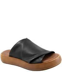 Bueno Jaxon Leather Platform Slides