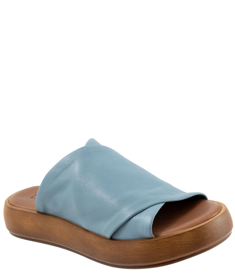 Bueno Jaxon Leather Platform Slides