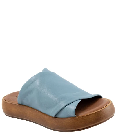 Bueno Jaxon Leather Platform Slides
