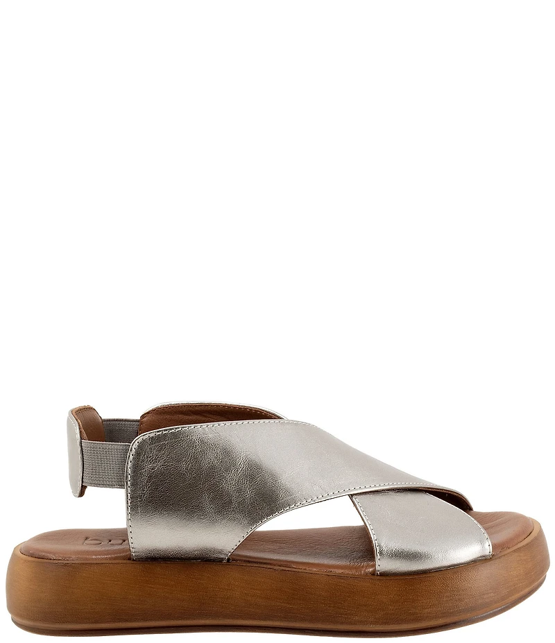 Bueno Jayden Leather Platform Cross Band Sandals