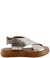 Bueno Jayden Leather Platform Cross Band Sandals