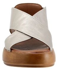 Bueno Jayden Leather Platform Cross Band Sandals
