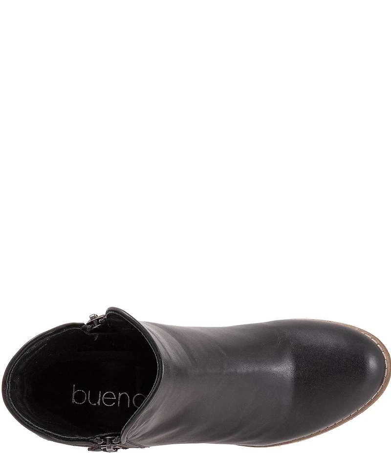 Bueno Jenna Leather Leopard Print Accent Dual Zipper Booties