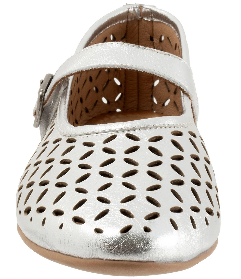 Bueno Kehlani Perforated Leather Laser Cut Mary Jane Ballet Flats