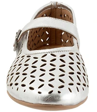 Bueno Kehlani Perforated Leather Laser Cut Mary Jane Ballet Flats