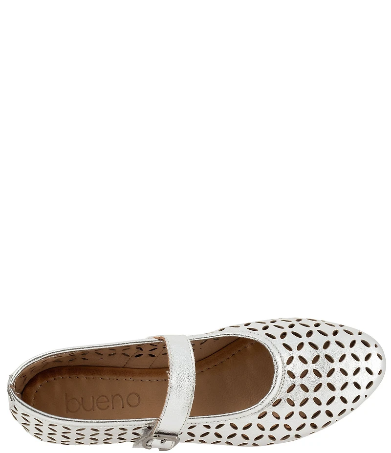 Bueno Kehlani Perforated Leather Laser Cut Mary Jane Ballet Flats