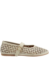Bueno Kehlani Perforated Leather Laser Cut Mary Jane Ballet Flats