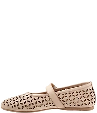 Bueno Kehlani Perforated Leather Laser Cut Mary Jane Ballet Flats