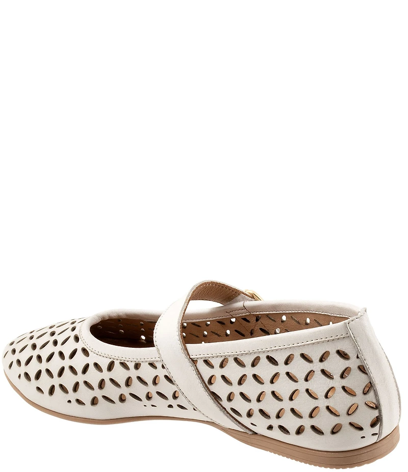 Bueno Kehlani Perforated Leather Laser Cut Mary Jane Ballet Flats