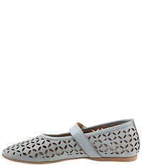 Bueno Kehlani Perforated Leather Laser Cut Mary Jane Ballet Flats