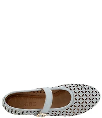 Bueno Kehlani Perforated Leather Laser Cut Mary Jane Ballet Flats