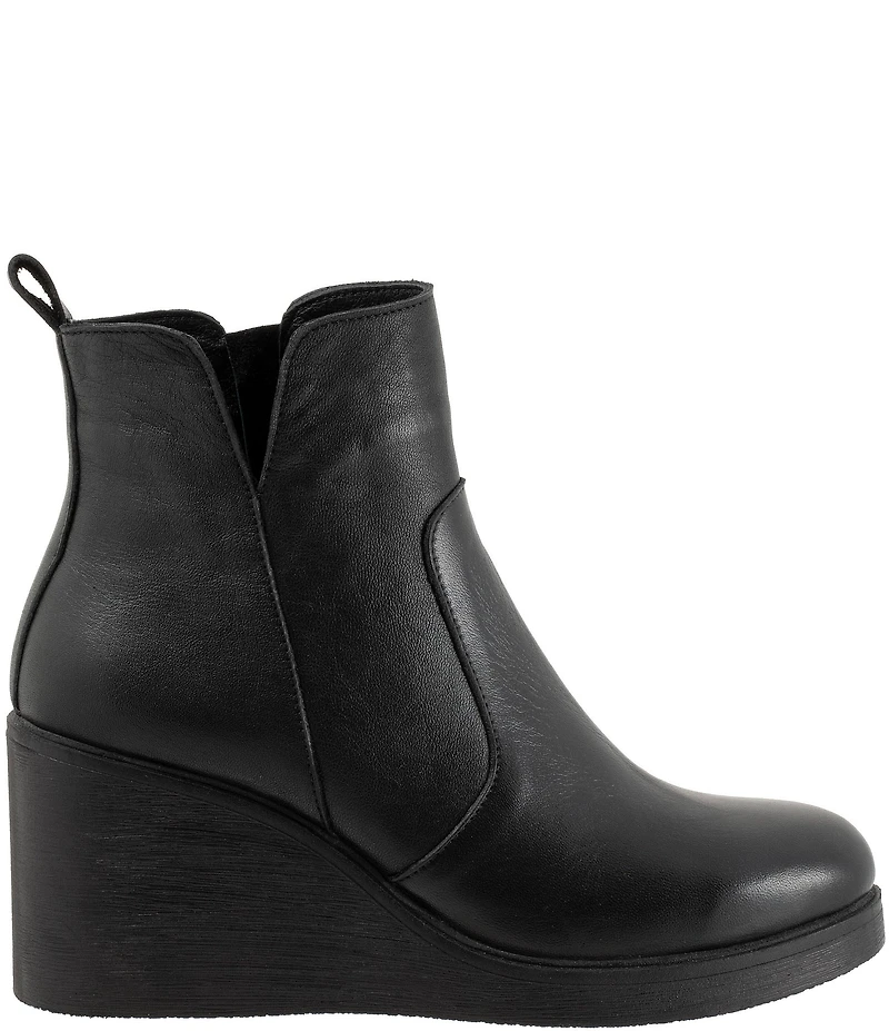 Bueno Laura Leather Platform Wedge Booties