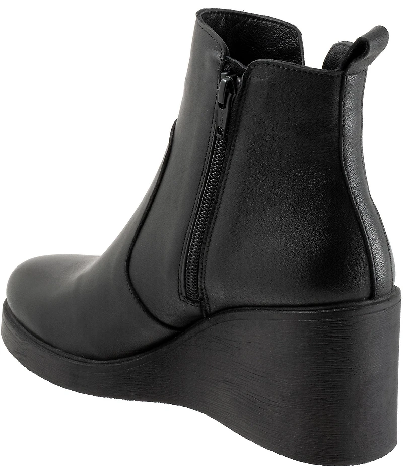 Bueno Laura Leather Platform Wedge Booties