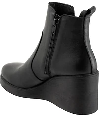 Bueno Laura Leather Platform Wedge Booties