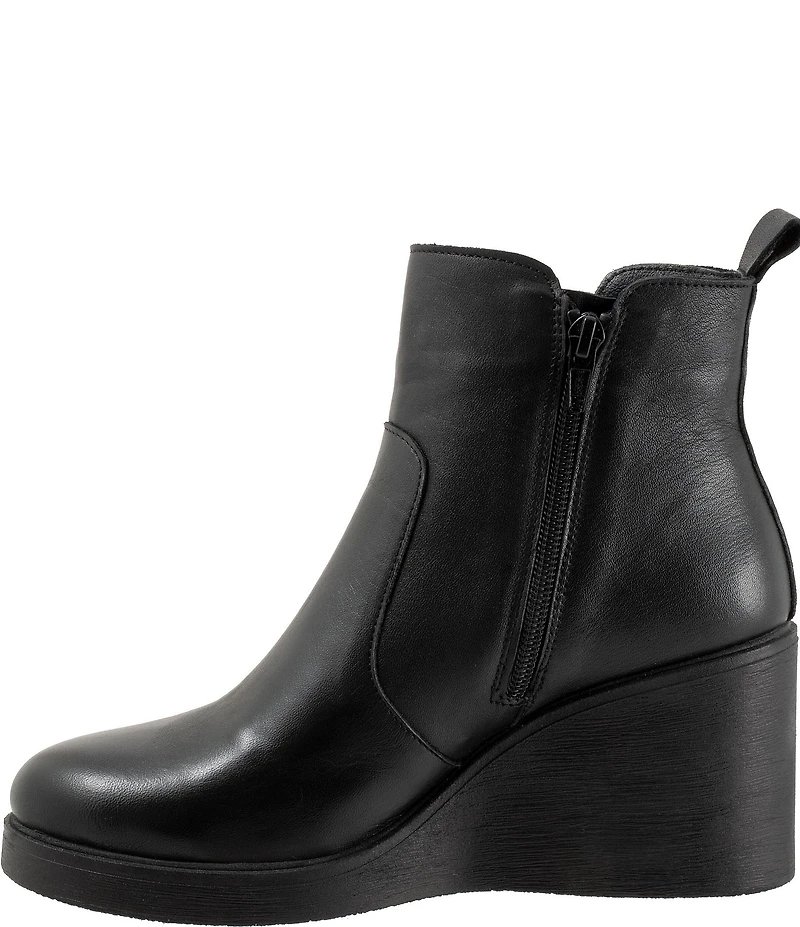 Bueno Laura Leather Platform Wedge Booties