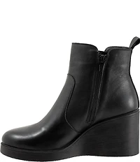 Bueno Laura Leather Platform Wedge Booties