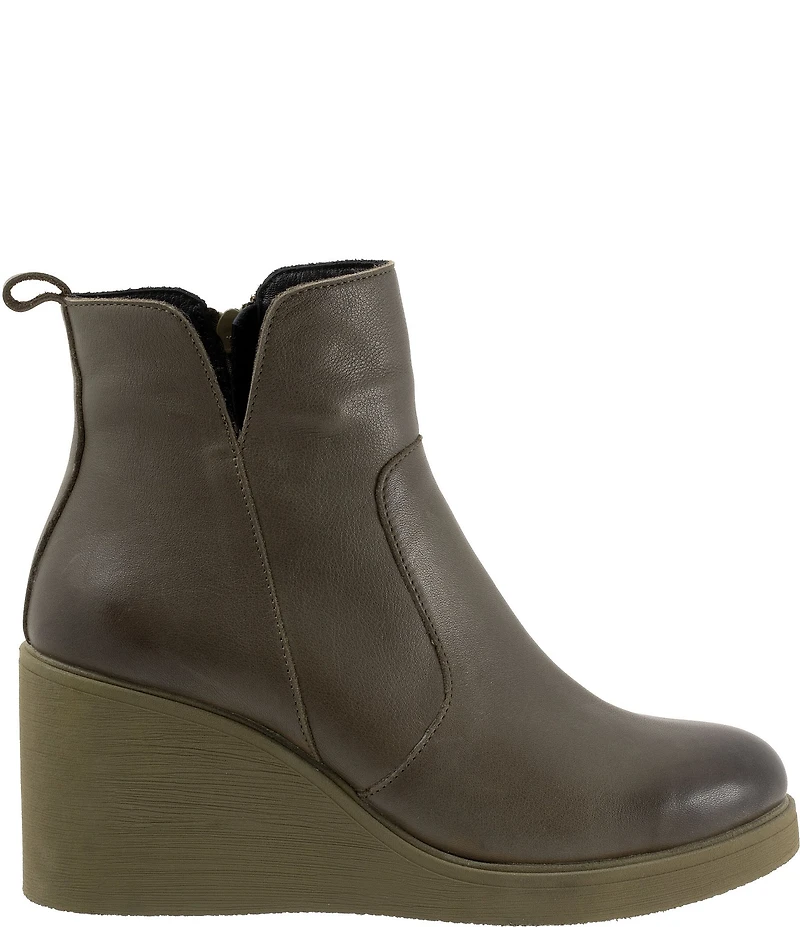 Bueno Laura Leather Platform Wedge Booties