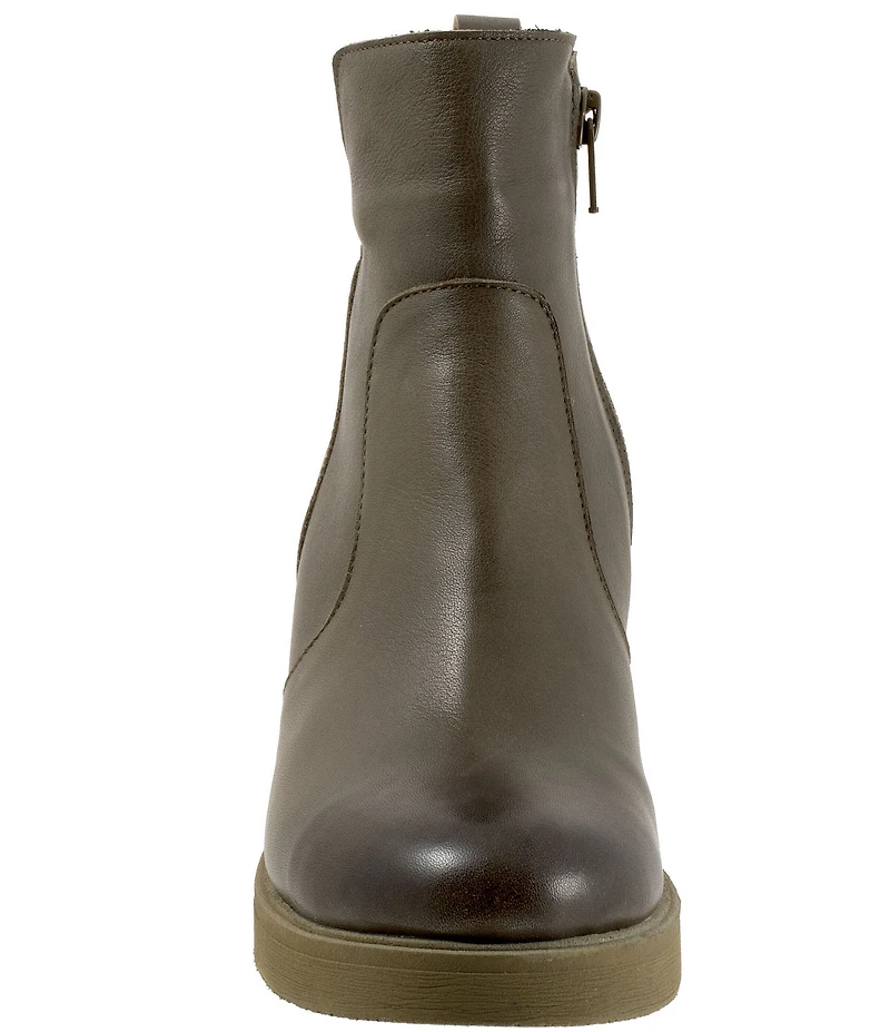 Bueno Laura Leather Platform Wedge Booties