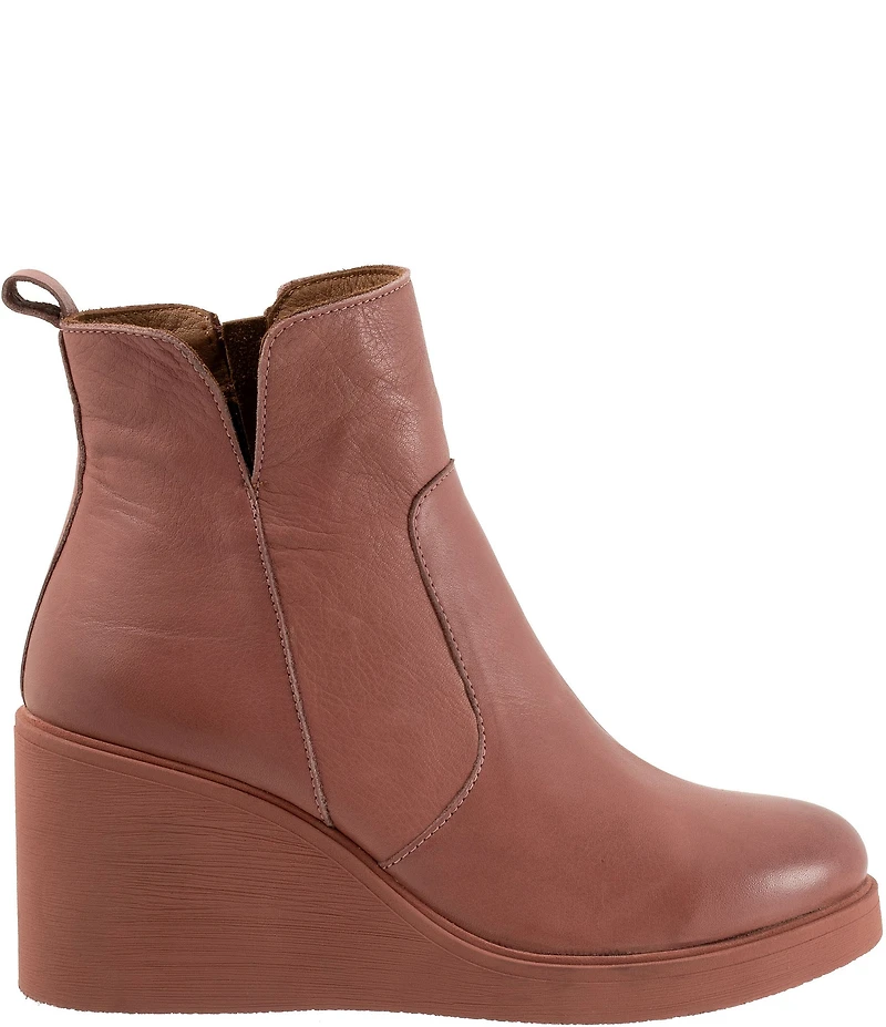 Bueno Laura Leather Platform Wedge Booties