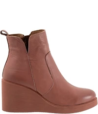 Bueno Laura Leather Platform Wedge Booties