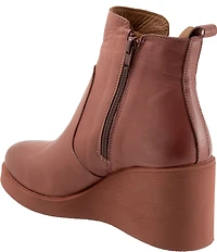 Bueno Laura Leather Platform Wedge Booties