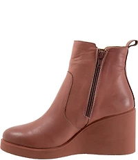 Bueno Laura Leather Platform Wedge Booties