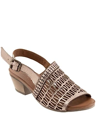 Bueno Lia Leather Laser Cut Sling Sandals