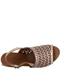 Bueno Lia Leather Laser Cut Sling Sandals