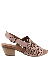 Bueno Lia Leather Laser Cut Sling Sandals