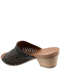 Bueno Lillian Perforated Leather Block Heel Slide Sandals