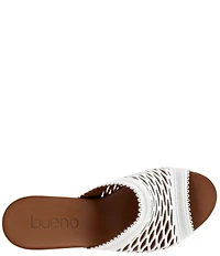 Bueno Lillian Perforated Leather Block Heel Slide Sandals
