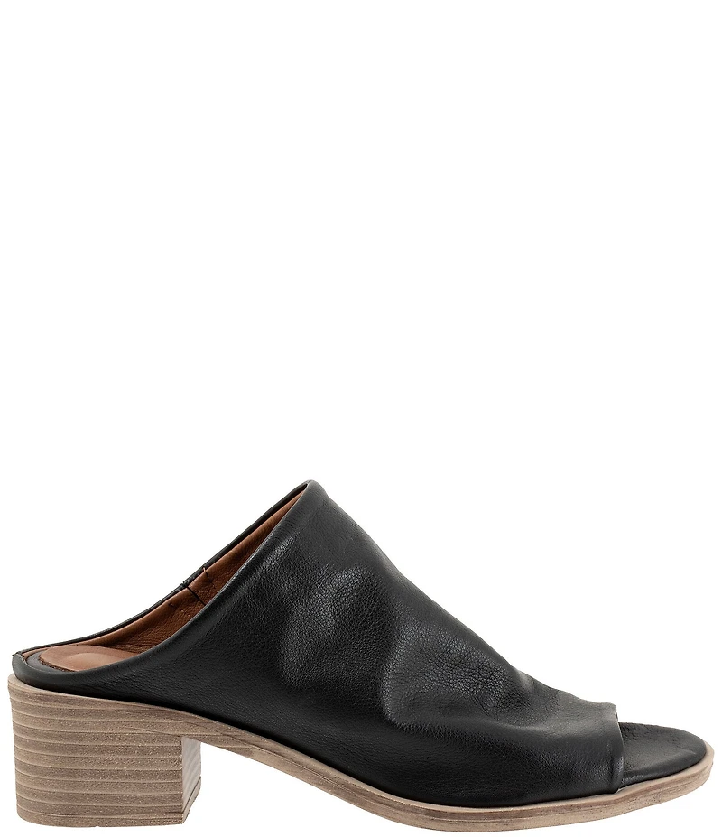 Bueno Ocean Leather Block Heel Slides