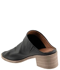 Bueno Ocean Leather Block Heel Slides